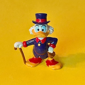 Uncle Scrooge Figurine Bully Disney Figures Uncle Scrooge with cane and top hat, Scrooge McDuck cake topper, Vintage Disney Figurines