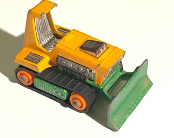 Lesney Matchbox Big Bull Bulldozer Tracteur n° 12 fabriqué en Angleterre 1975 Matchbox Lesney Tracteur de construction Bulldozer moulé sous pression