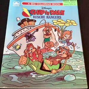 Disney's Chip 'n Dale Rescue Rangers Colouring Book Golden a Big Coloring Book Vintage Coloring Book Disney Coloring Book UNUSED