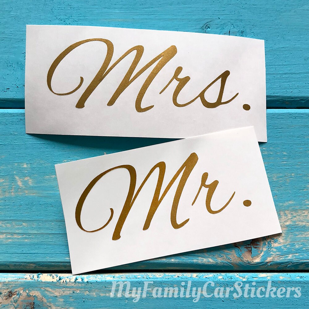 Mr & Mrs Decals - Wine Glass Decals - Wedding Decals - Wedding Sticke…