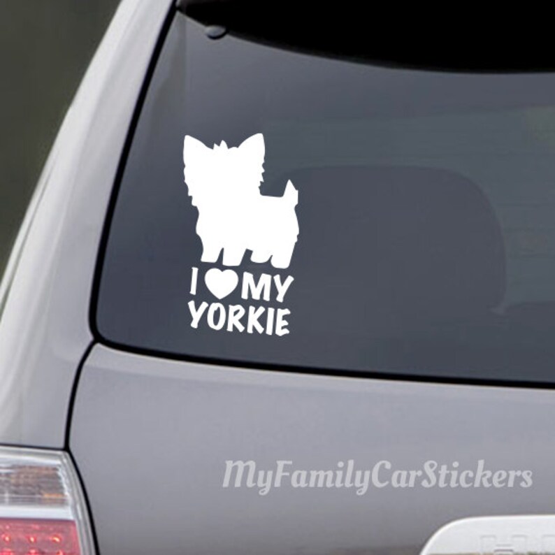 Yorkie Terrier Car Decal Vinyl Yorkie Terrier Car Sticker Etsy