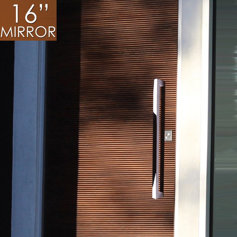 Pull Push Handles For Entrance Entry Front Door Office Modern And Decent Design Rectangle Style Mirror Finish