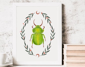 Beetle Wall Decor | Natural Bug Printable Wall Art