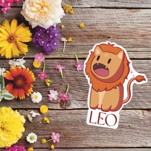 Leo Cat Sticker - Colorful Zodiac Cat | Astrology Gift | Cute Leo Sticker