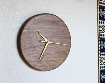 Wall Clock, Midcentury Clock, Walnut Clock, Timepiece Walnut, 12 Inch Clock