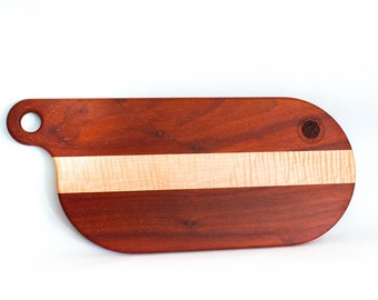 10 x 20 Montrose Cheese Board, Artisanal Cheese Board, Charcuterie Board, Padauk and Curly Maple Cheeseboard, Handcrafted Charcuterie Board