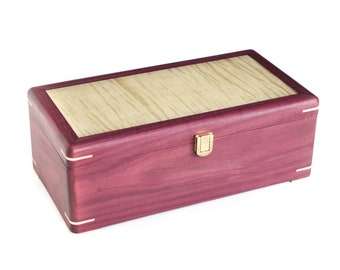 Purpleheart Box, Epoxy Resin Box, Jewelry Box, Purpleheart Safe Box, Gift Box, Small Storage Box, Small Chest