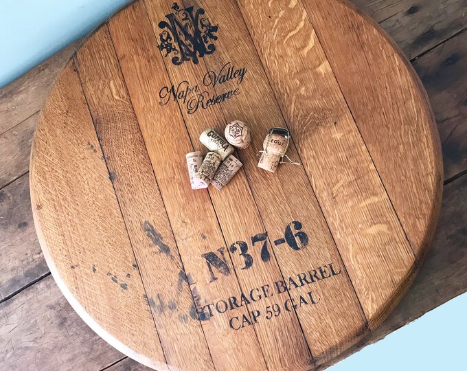 Vintage Wine Barrel Top Lazy Susan Etsy