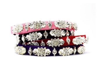 Ausgefallenes Katzenhalsband, Bling Kitten Kragen, Strass Katzenhalsband, Girly Katzenhalsband