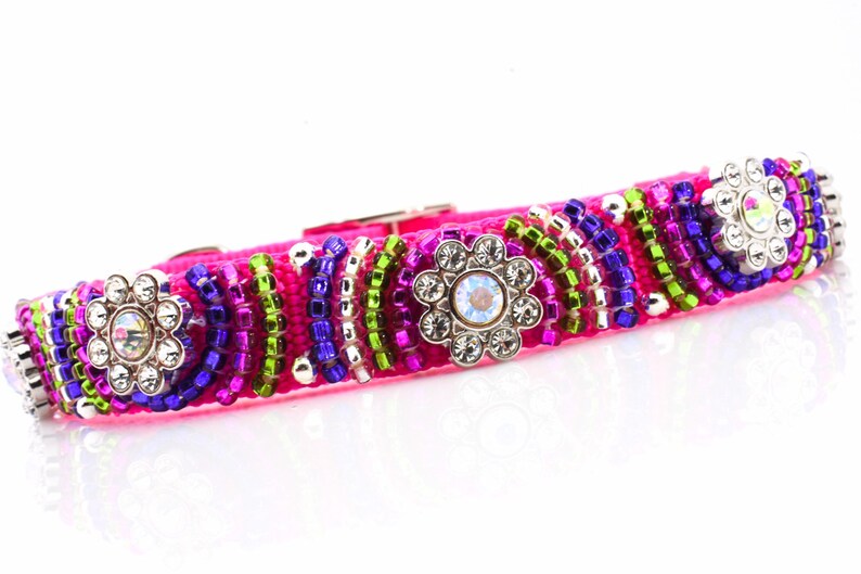 Bling Dog Collar Colorful Spring Dog Collar Exclusive Dog Collar Bling Dog Collar Girly Dog Collar Designer Dog Collar