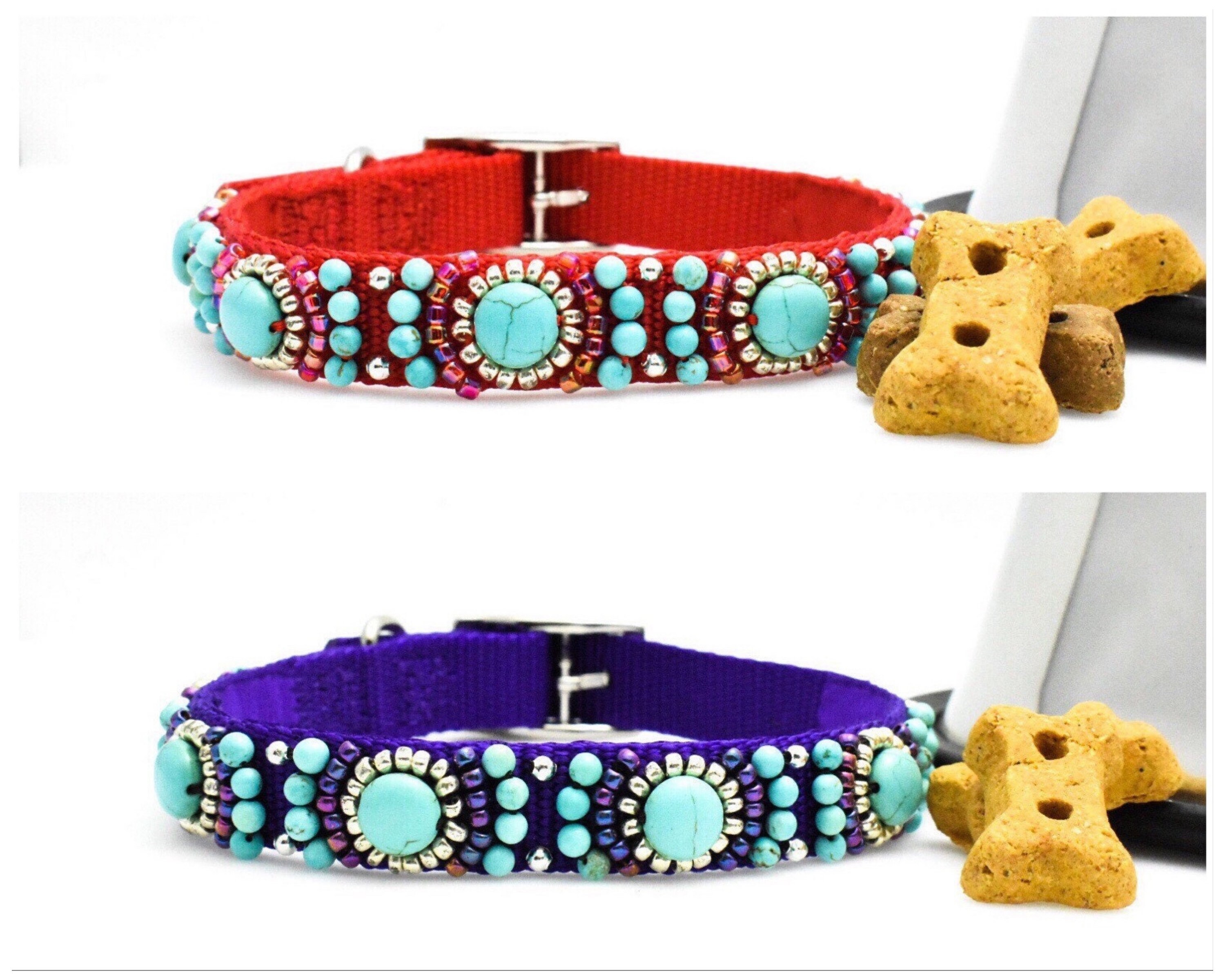 Custom Designer Cat Collar Hand Beaded Cat Collar Pet Collar Etsy