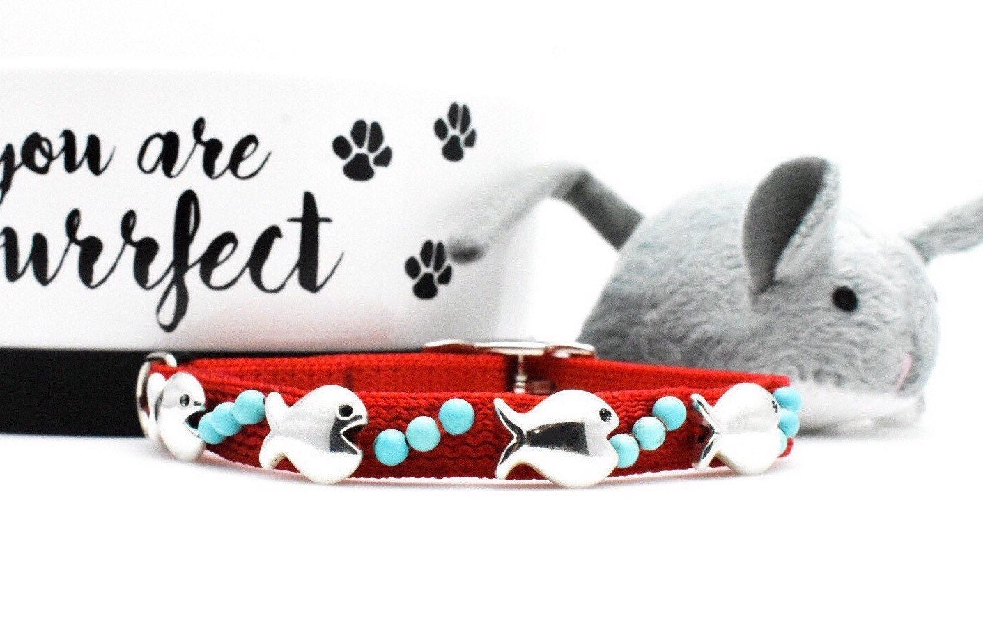 Fish Cat Collar Elastic Release Kitten Collar Fish Kitten Etsy