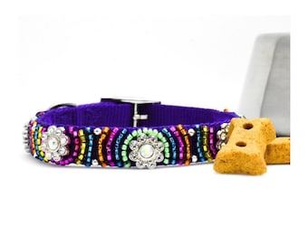Rainbow Beaded Dog Collar, Colorful Dog Collar, Fancy Dog Collar, Unique Dog Collar, Bling Dog Collar, Rainbow Collar