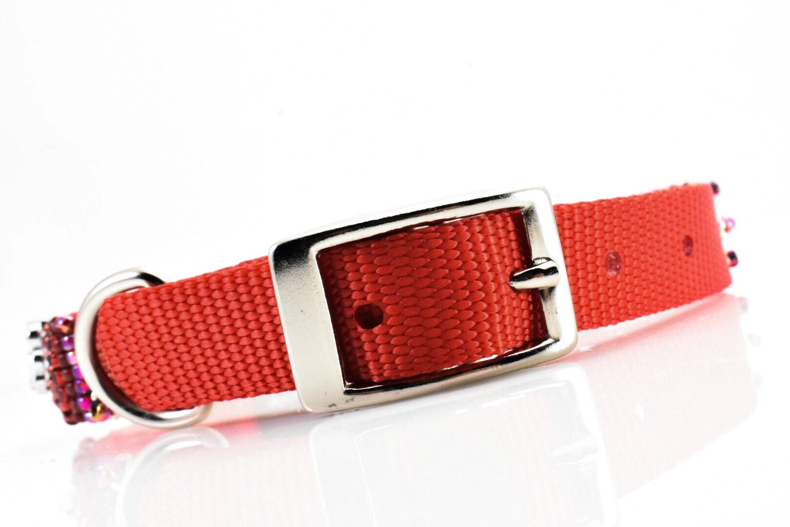 Bling Dog Collar Beaded Dog Collar Fancy Dog Collar Red Dog Etsy