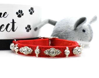 Schickes Perlen Katzenhalsband, Strass Kätzchen Halsband, Bling Katzenhalsband, Kristall Katzenhalsband, Diamant Katzenhalsband