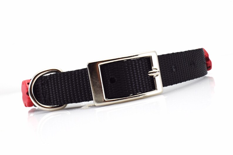 Dog Collar Southwest Dog Collar with Red Crosses Black and Red Southwest Style Dog Collar