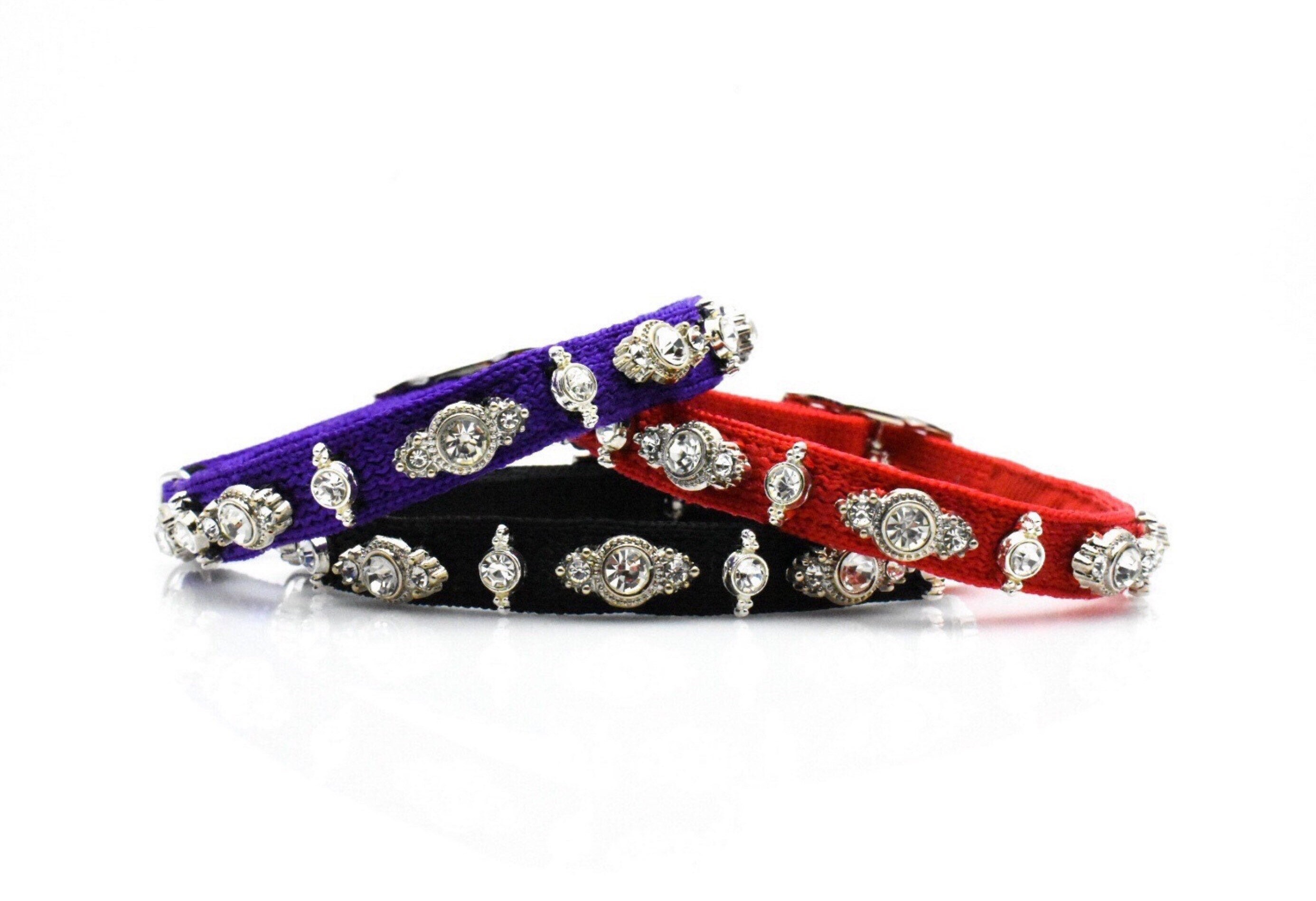 Fancy Beaded Cat Collar Rhinestone Kitten Collar Bling Cat Etsy