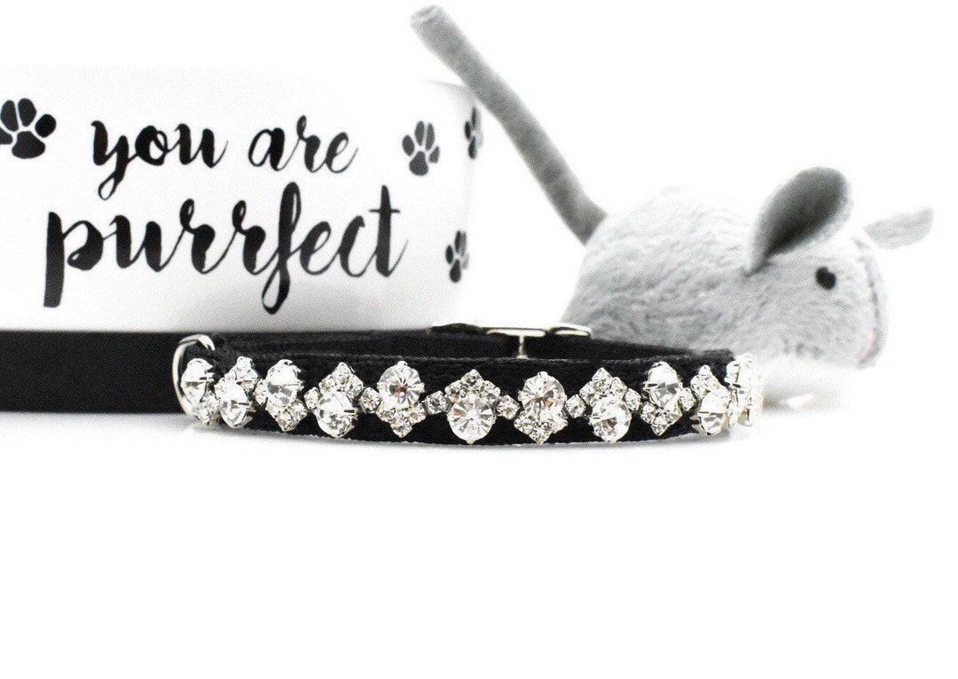 Crystal Cat Collar, Rhinestone Kitten Collar, Bling Cat Collar, Fancy