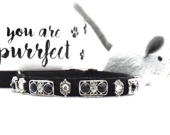 Elegantes Designer Katzenhalsband Bling, ausgefallenes Kätzchen Halsband, Vintage Perlen Halsband für Katze