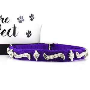 Fancy Dog  Collar, Rhinestone Tiny Dog Collar, Collar, Bling Extra Small Dog Collar, Girly Tea Cup Dog Collar, Puppy Collar