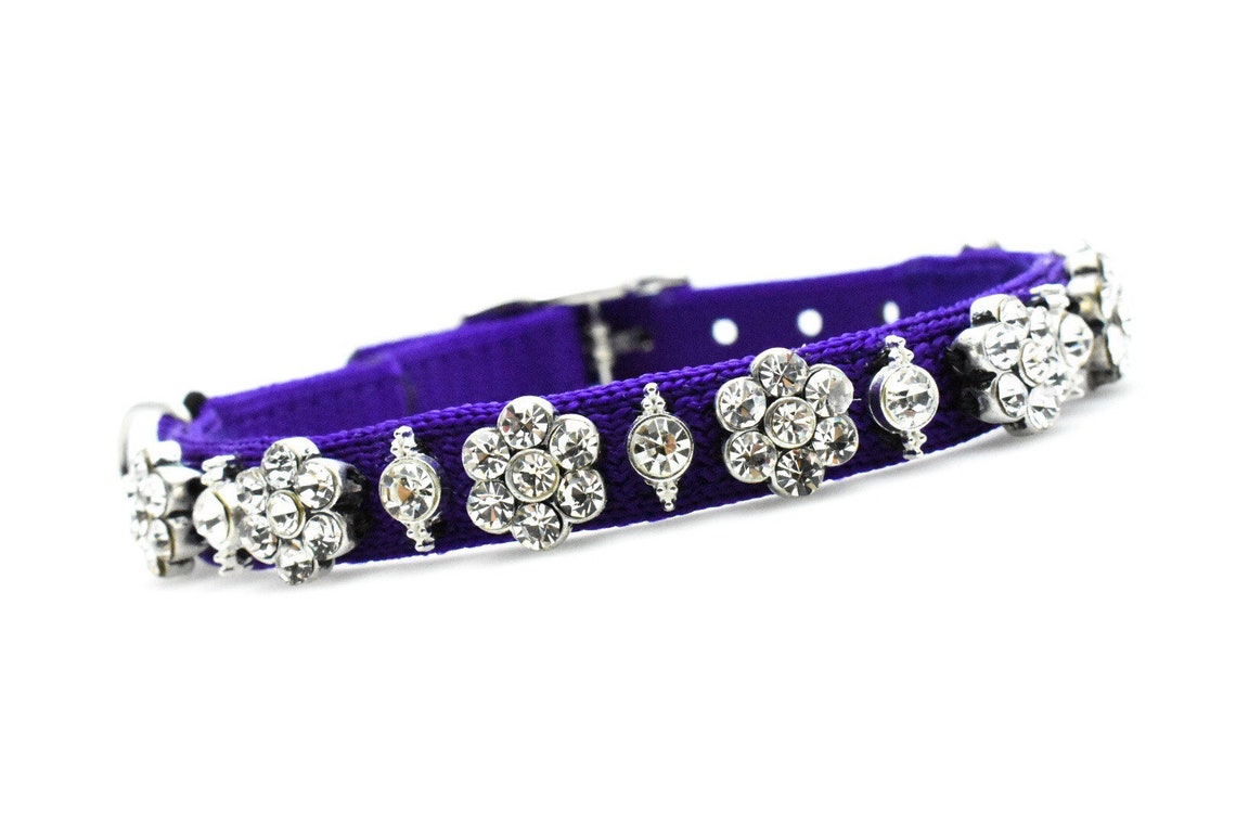 Sparkly Rhinestone Cat Collar Fancy Cat Collar Flower Etsy