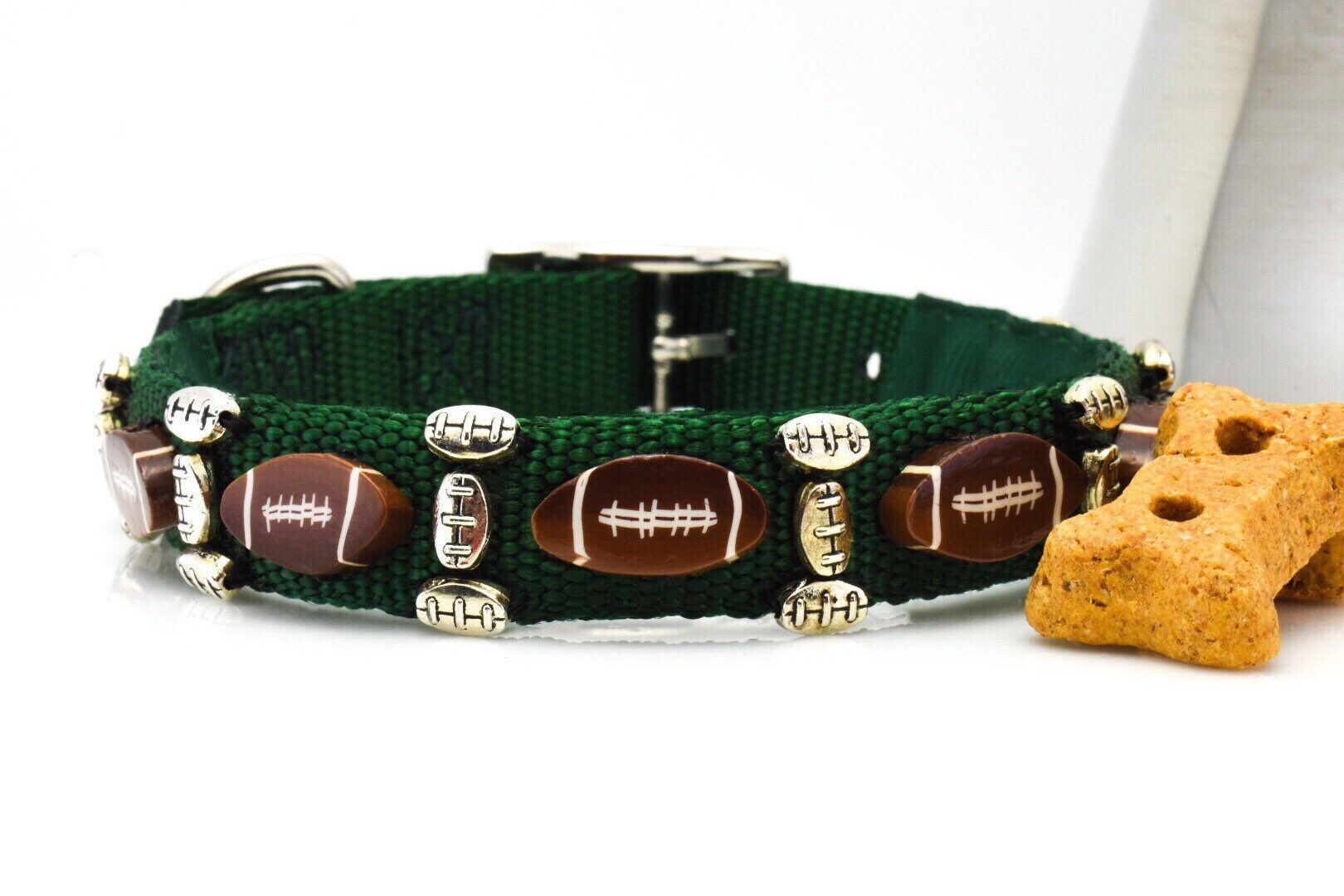 Football Dog Collar Green Football Dog Collar For Boys Etsy