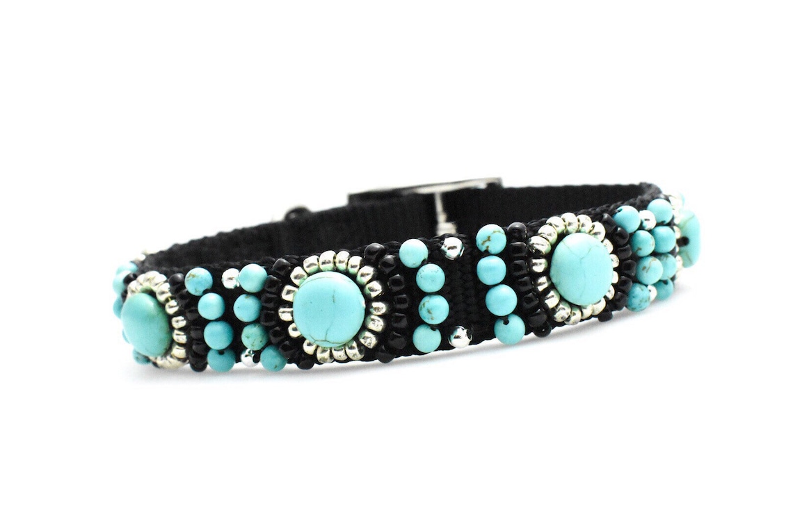 Custom Designer Dog Collar Fancy Dog Collar Hand Beaded Dog Etsy