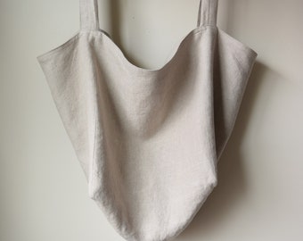 Natural Elsa Linen Tote/Beach Bag