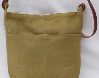 Elmwood Linen Crossbody Bag