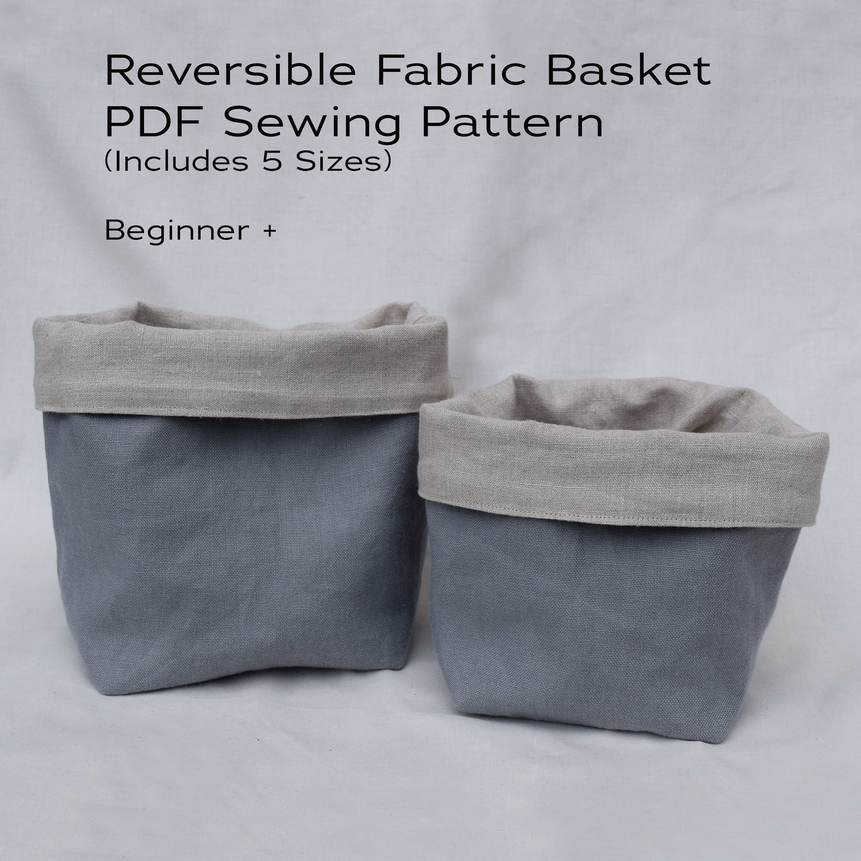 Reversible Fabric Basket PDF Sewing Pattern | 5 Sizes - Etsy