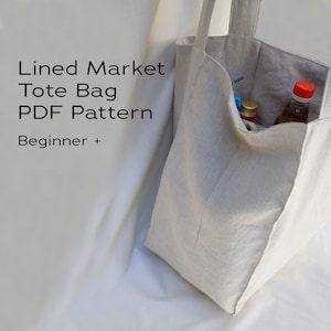 Patron PDF du sac fourre-tout doublé Market