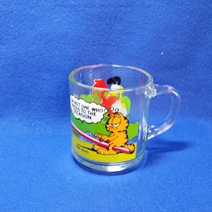 Garfield and Friends Glass Mug / Garfield McDonald&#39;s Glass Mug / Vintage 1980&#39;s Garfield Mug / Garfield Collectible Mug / Jim Davis Garfield