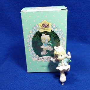 Precious Moments &quot;Holiday On Ice&quot; Ornament / Enesco 592358 / Artplas Christmas Ornament / 1993 Limited Edition