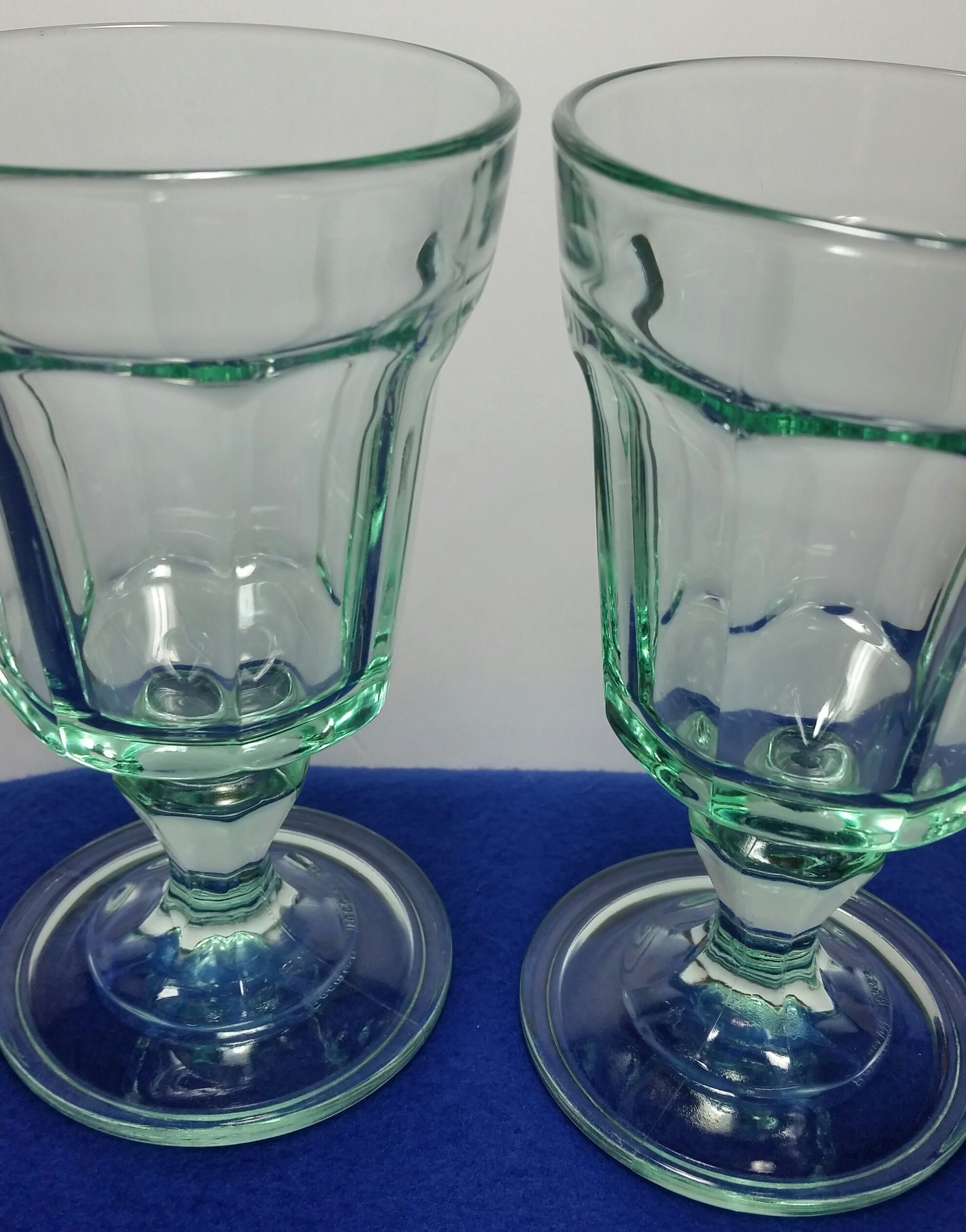 Bormiolio Rocco Green Water Glasses / Green Water Goblets / Etsy