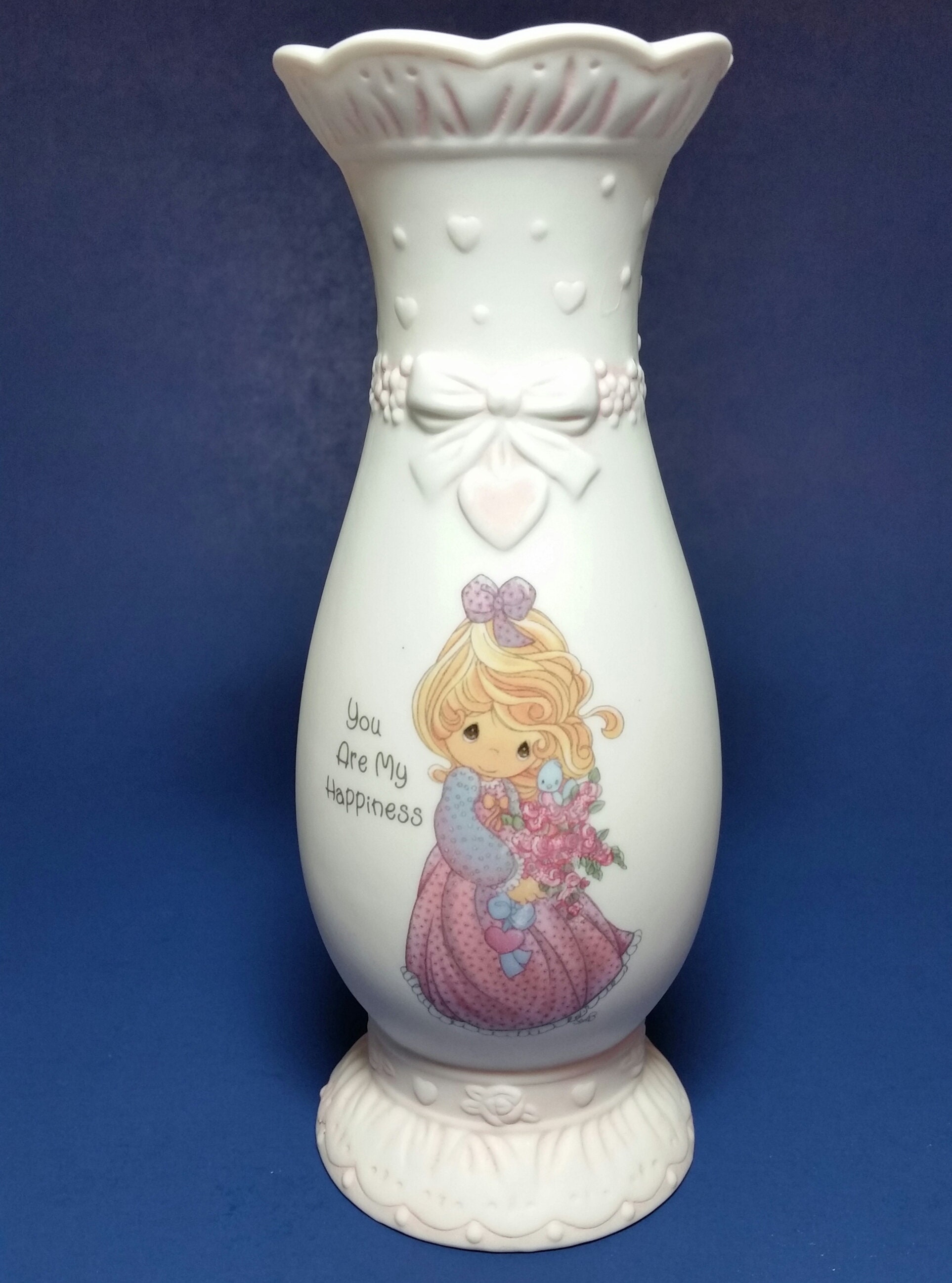 Precious Moments Vase / You Are My Happiness Vase / Vintage Etsy