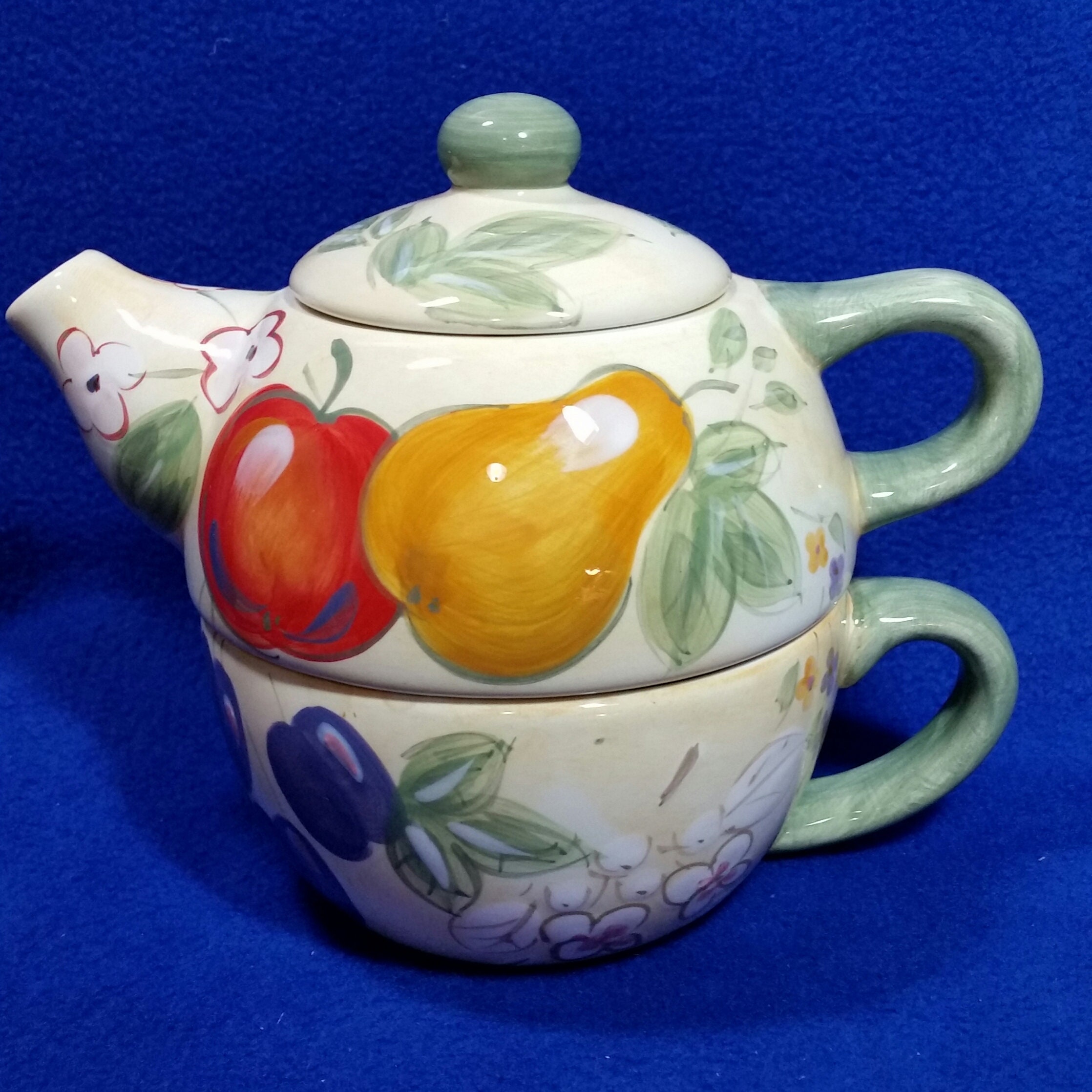 Vintage Fruit Tea for One Tea Set / Home Collection / Stacking Etsy