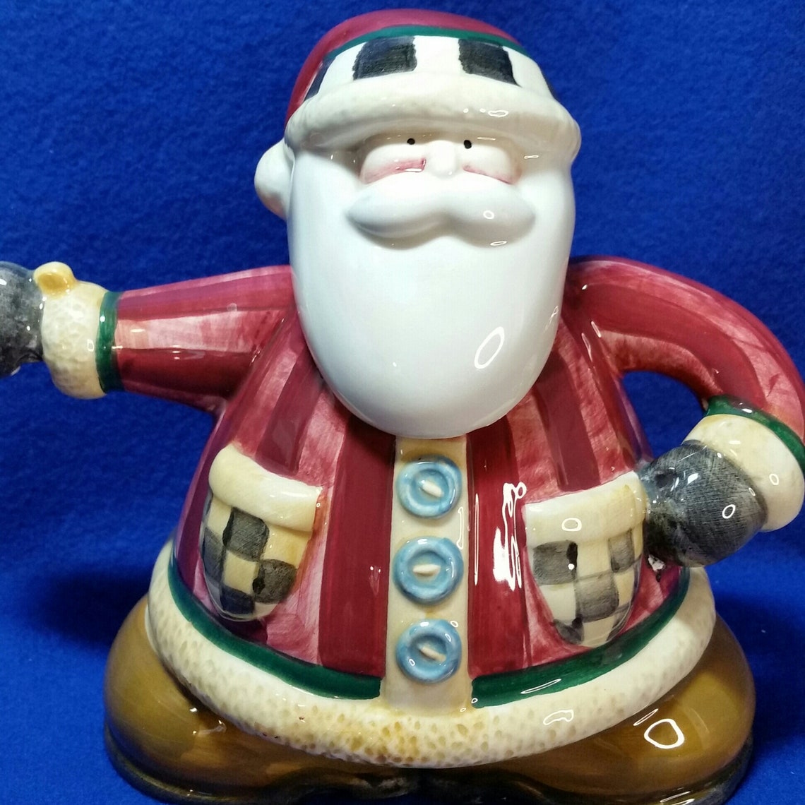 Santa Teapot / Short and Stout Santa Teapot / Debbie Mumm Etsy