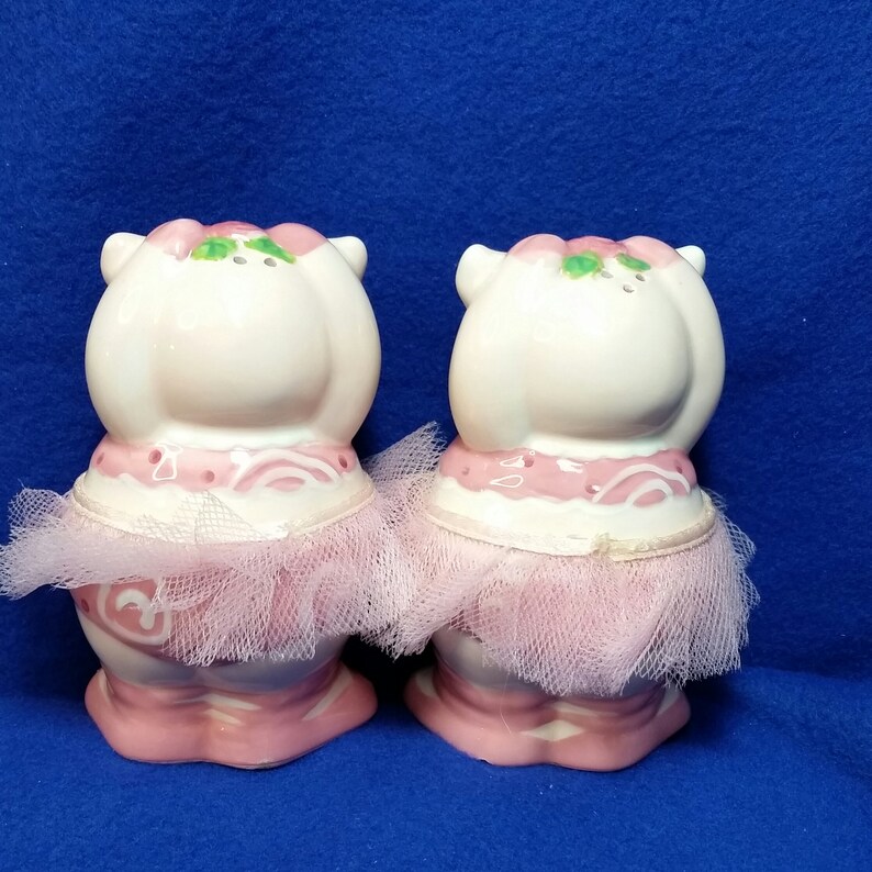 Pink Dancing Ballerina Pig Salt and Pepper Shaker Set / Animal Etsy