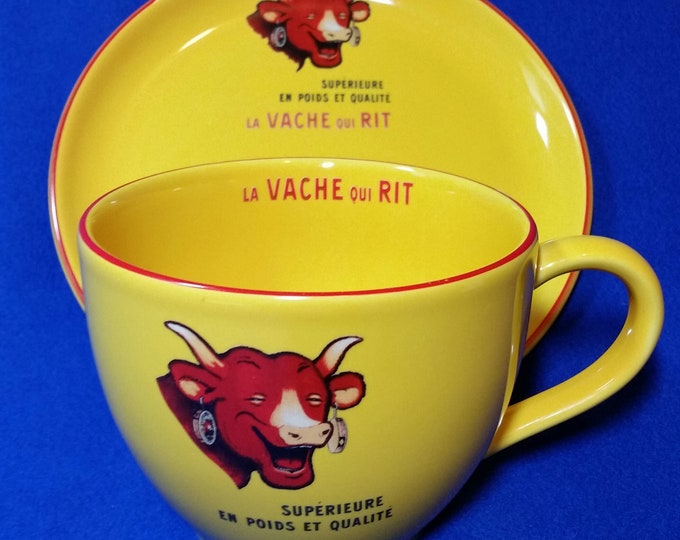 3 Coffee Cup Mug Laughing Cow Fromageries Bel La Vache Qui Rit Edition