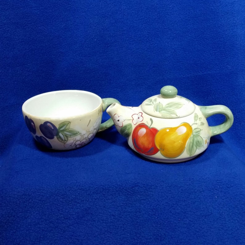Vintage Fruit Tea for One Tea Set / Home Collection / Stacking Etsy