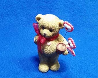 Cherished Teddies "You Make My Heart Bloom" Figurine / Enesco 4007328 / Bear With Heart Flowers / Pre-Owned / No box