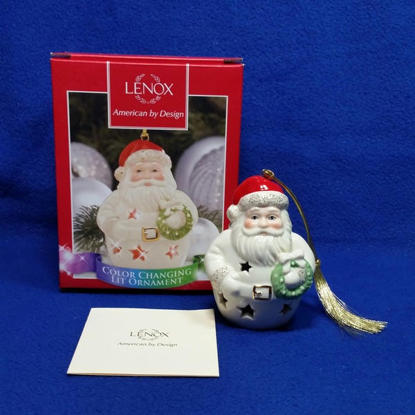 Vintage Lenox Santa Color Changing Lit Ornament / 840327 / Christmas / New Old Stock / In Original Box