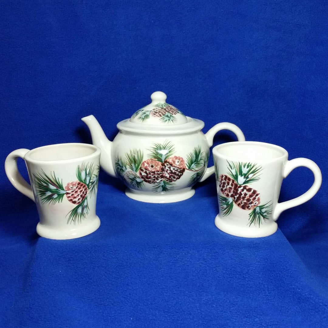 Vintage Pinecone Teapot and Mug Set / Pinecone Coffee Pot and Etsy
