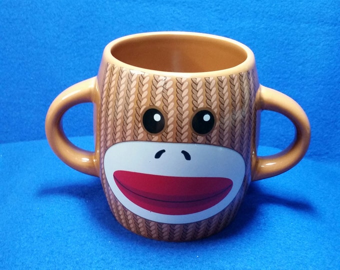 Sock monkey mug double handle sock monkey mug galerie sock monkey