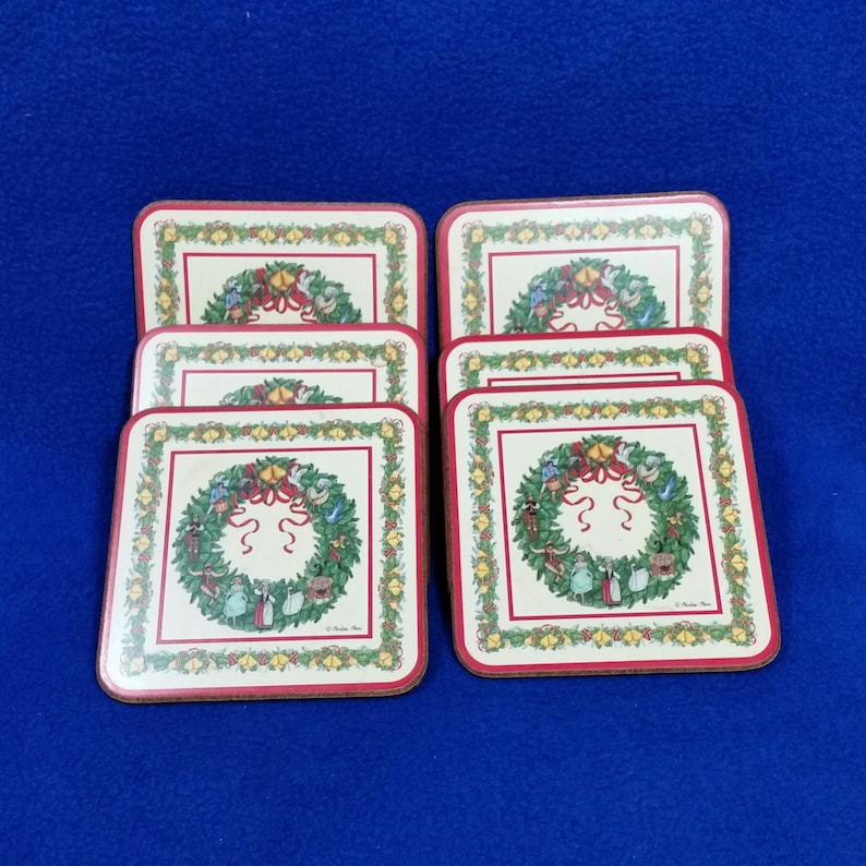 Vintage Pimpernel 12 Days of Christmas Coasters / 6 Pc Christmas