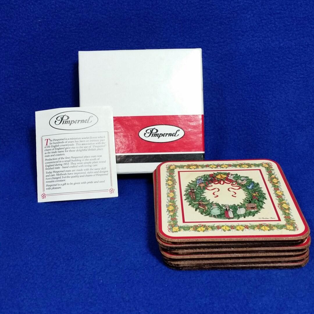 Vintage Pimpernel 12 Days of Christmas Coasters / 6 Pc Christmas