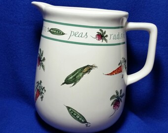 Otagiri Kitchen Garden 32 Oz Beverage Pitcher / Water / Juice / Vintage / Enesco / Garden Theme / Grannycore