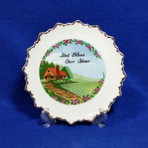 Vintage Bradley Exclusives God Bless Our Home Decorative Wall Plate / Vintage Decorative Wall Hanging Plate / Religious Decorative Plate