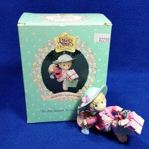 Precious Moments &quot;Tis The Season To Go Shopping&quot; Ornament / Enesco 550817 / Artplas Christmas Ornament / 1994 Limited Edition