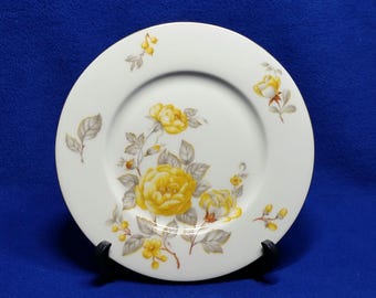 Vintage Yellow Roses Salad Plate / Mayfair Collection / Castleton China / Philip Costigan / Made In USA